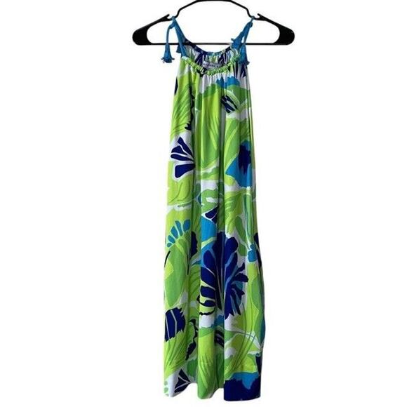 EUC Gretchen Scott Tassel Tie Sleeveless Dress In Blue And Green Size M - Picture 3 of 12